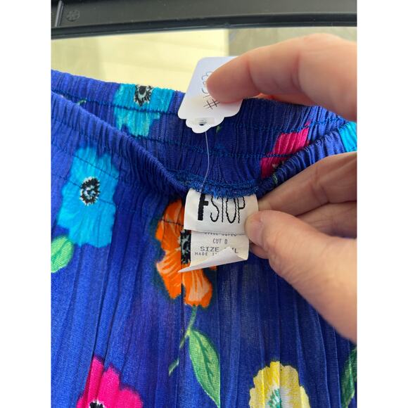 Vintage 1990’s F Stop blue floral maxi skirt size M/L - Picture 3 of 5